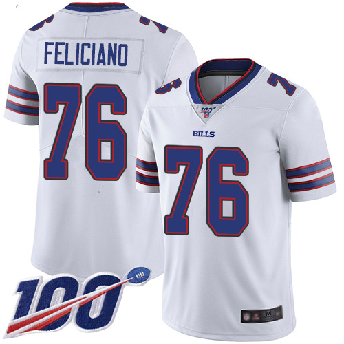 Men Buffalo Bills #76 Jon Feliciano White Vapor Untouchable Limited Player 100th Season NFL Jersey->buffalo bills->NFL Jersey